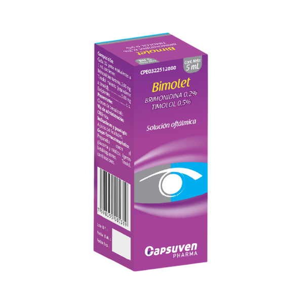 Bimolet Brimonidina + Timolol Solución Oftálmica X 5MlCapsuven