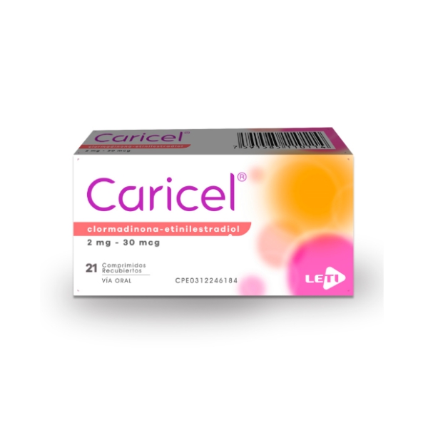 Caricel Clormadinona Acetato - Etinilestradiol 2Mg/30Mcg X 21 Comprimidos Leti