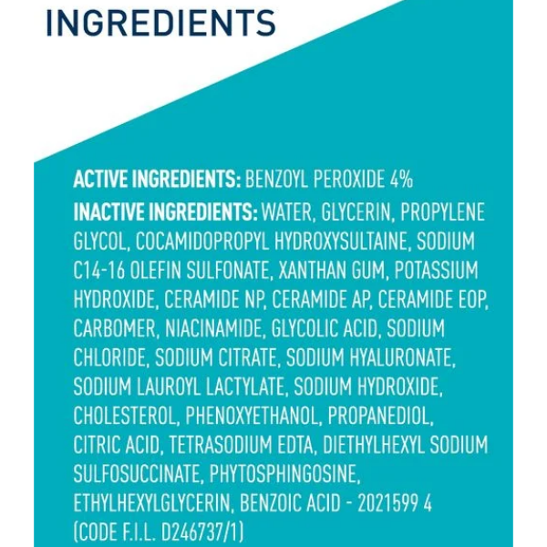 Cera-Ve Acne Foaming Cream Cleanser 4% Benzoyl Peroxide 150Ml - Imagen 4