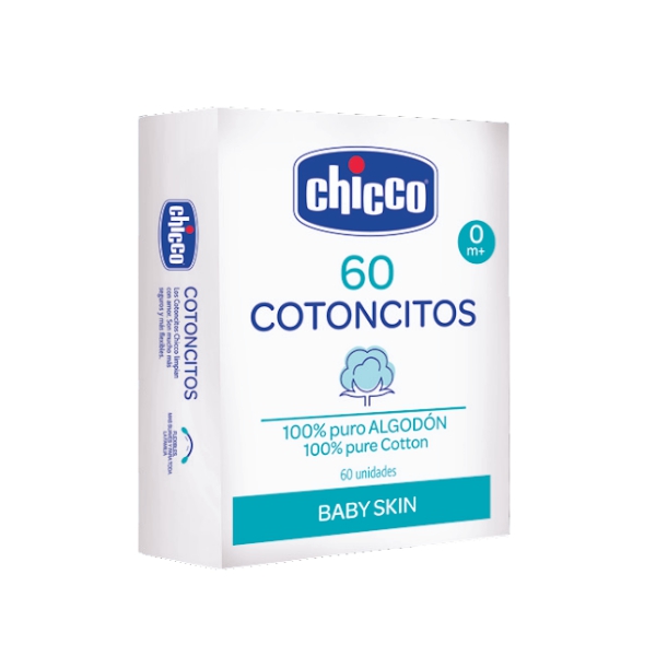 Chicco Cotoncitos Baby Skin Om+ X 60 Unidades.