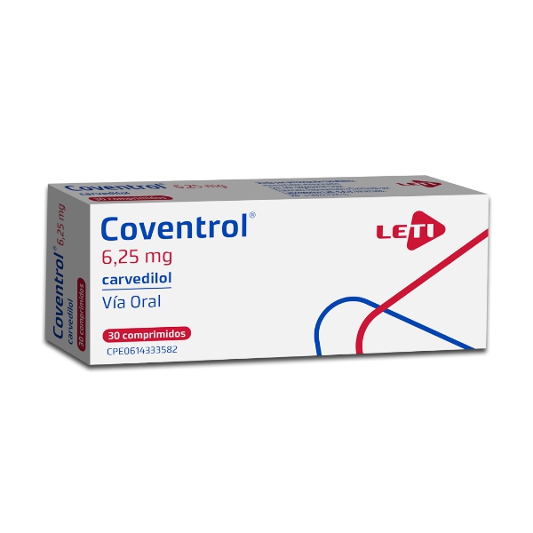 Coventrol Carvedilol 6.25Mg X 10 Comprimidos Leti