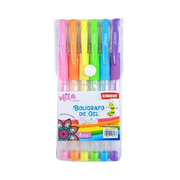 Crisvi Bolígrafo De Gel Pastel X6 Unidades