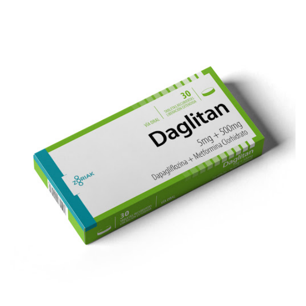 Daglitan Dapagliflozina+Meftormina 5Mg/500Mg X 30 Tabletas Zoriak