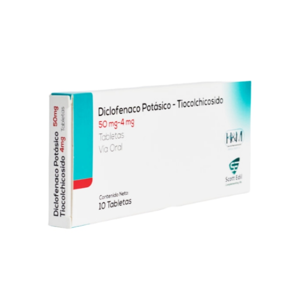Diclofenac Potásico+Tiocolchicosido 50Mg-4Mg X 10 Tabletas H&M