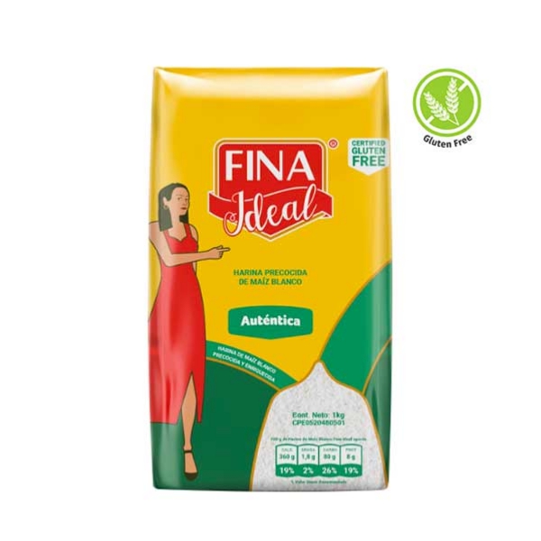 Finna Ideal Autentica Harina De Maíz Blanco 1Kg