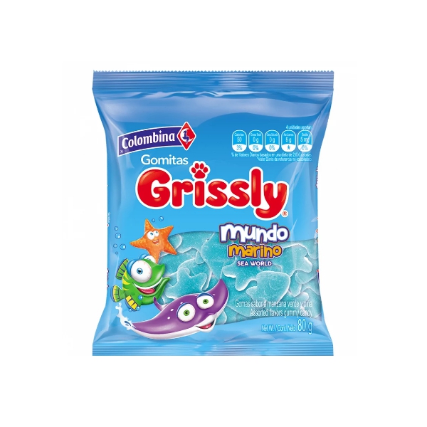 Grissly Gomitas Mundo Marino 80Gr