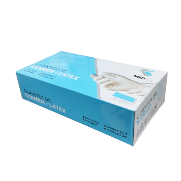 Guantes De Examen Latex Talla M X 100Unidades Medaid