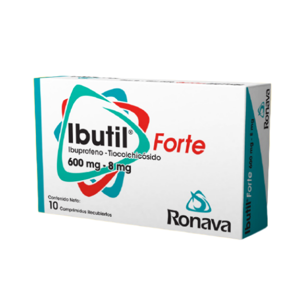 Ibutil Forte Ibuprofeno+Tiocolchicosido 600Mg/8Mg X 10 Tabletas Recubiertas Ronava - Imagen 2