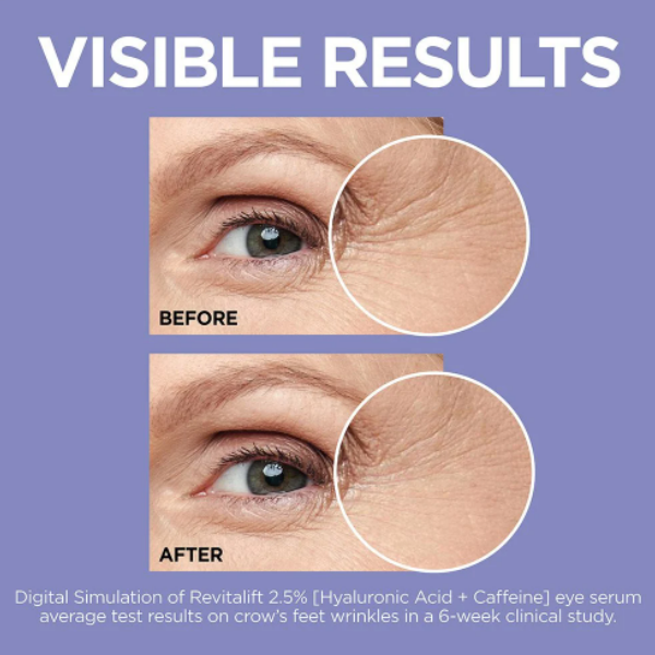 Loreal Serum Revitalift Derm Intensives Con Ácido hialurónico Al 1,5 % Y Cafeína Al 1 % 20Ml - Imagen 4