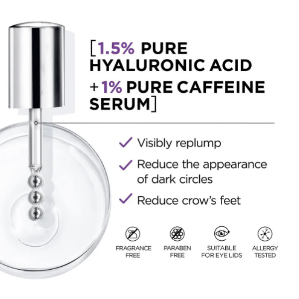 Loreal Serum Revitalift Derm Intensives Con Ácido hialurónico Al 1,5 % Y Cafeína Al 1 % 20Ml - Imagen 2