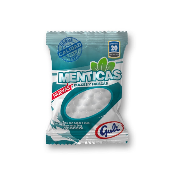 Menticas Caramelos Sabor A Menta X20Gr.