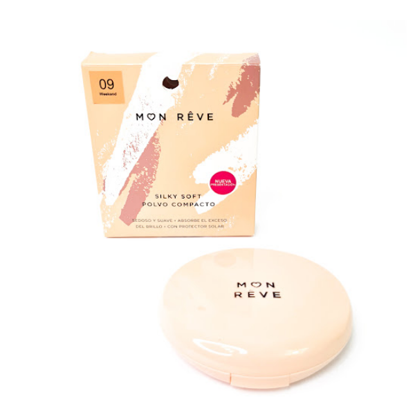 Mon Reve Polvo Compacto Con Espejo Silky Soft 09  Weekend 17Gr