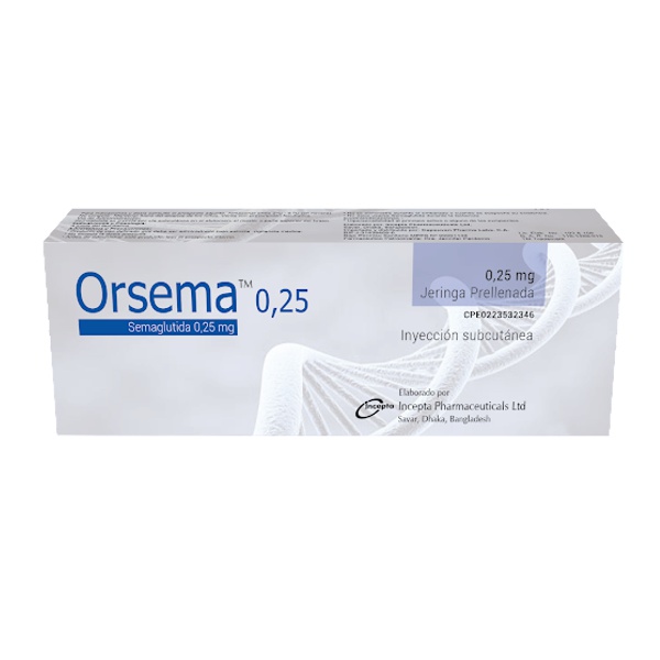 Orsema 0.25mg Jeringa Prellenada Semaglutida Incepta