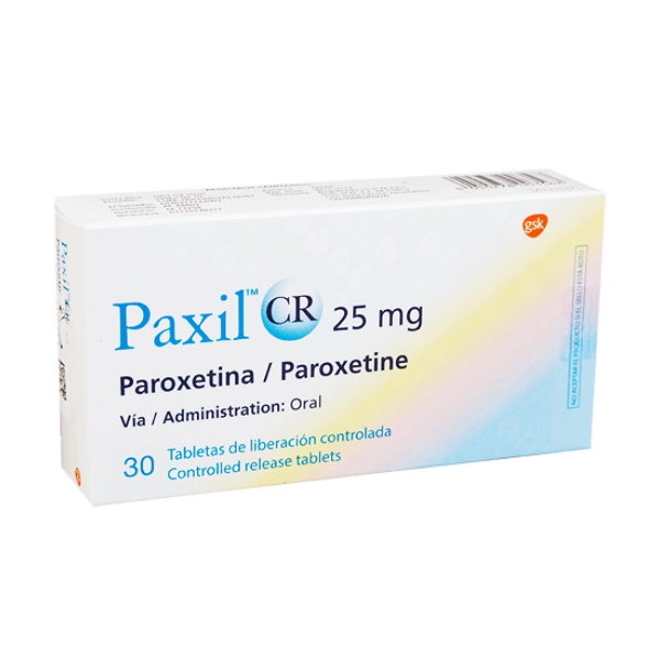 Paxil - Paroxetina 25Mg X 30 Tabletas Skg