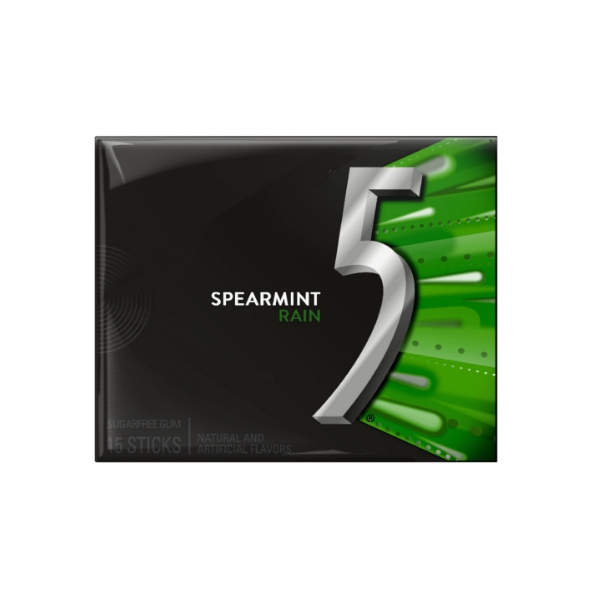 5-Rain Rive Chicles Spearmint Sin Azúcar 40.5Gr. x 15 Sticks