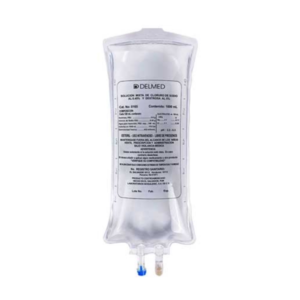 Solucion Mixta Cloruro-Sodio/Dextrosa Al  0.45%-5% 500Ml Biogalenic