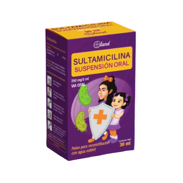 Sultamicilina Suspensión Polvo 250Mg/5Ml X 30Ml Land