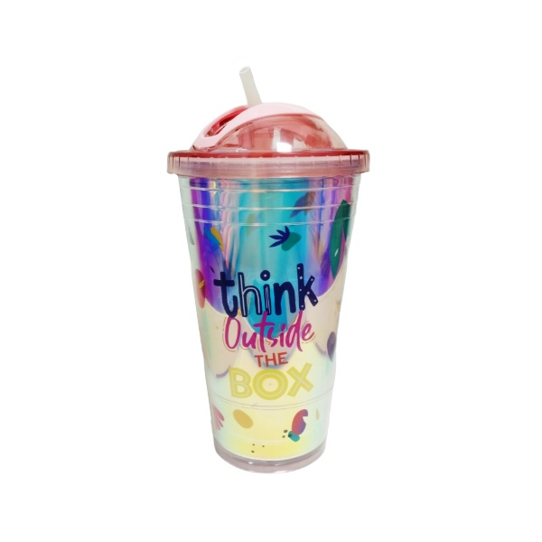 Vaso Con Pitillo Plastico Kt21037