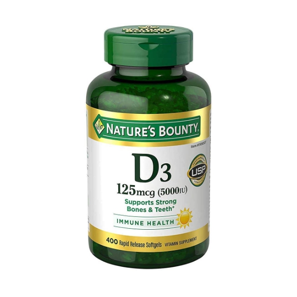 Vitamina D3 Vitamina D 125Mcg (5000Iu) X 400Tabletas Natures Bounty