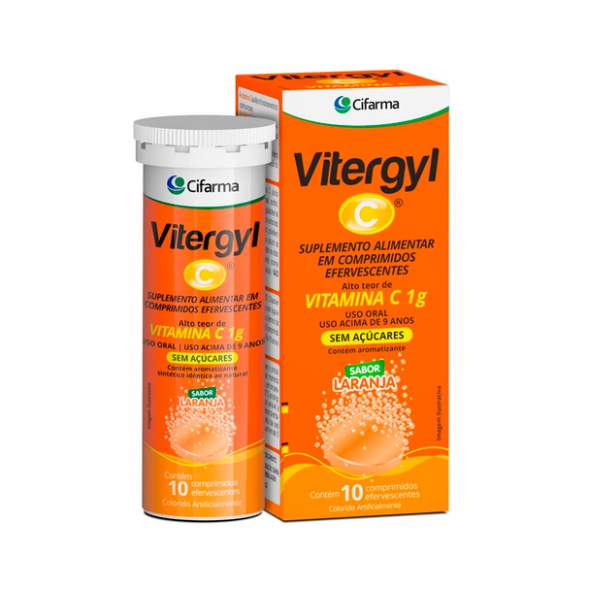Vitergyl Vitamina C 1G X 10 Comprimidos Efervecente Cifarma