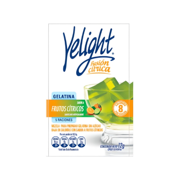 Yelight Gelatina Sabor A Frutos Citricos 12Gr.
