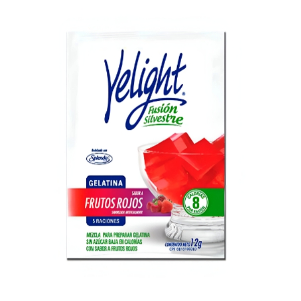 Yelight Gelatina Sabor A Frutos Rojos 12Gr.