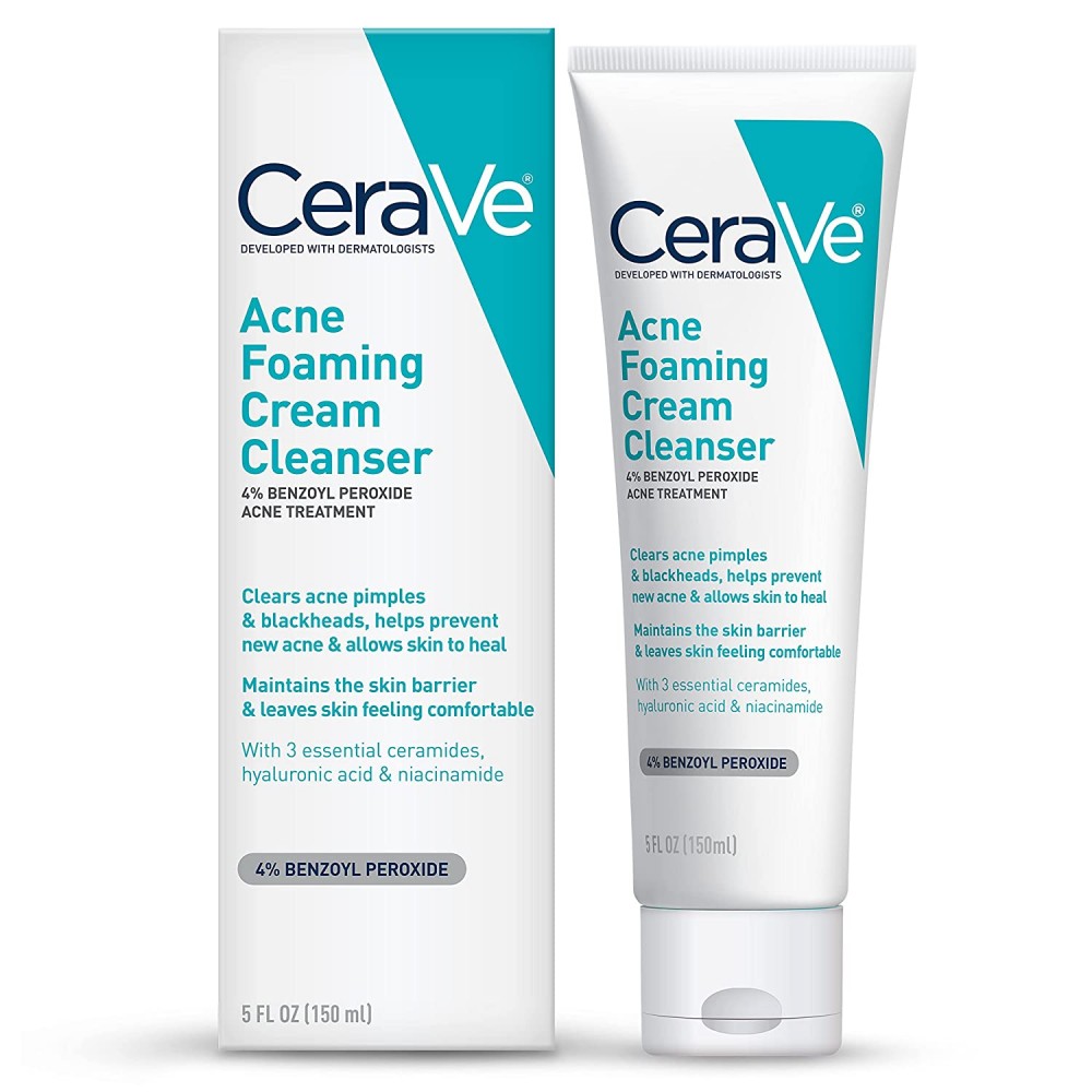 Cera-Ve Acne Foaming Cream Cleanser 4% Benzoyl Peroxide 150Ml