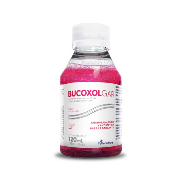 Bucoxolgar Bencidamina+Cetilpiridinio Frutos Rojos Solución Tópica Oral 120 ml - La Santé