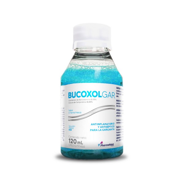 Bucoxolgar Bencidamina+Cetilpiridinio Menta Solución Tópica 120 ml - La Santé