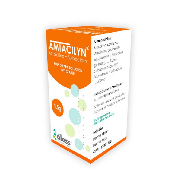 Amtacilyn Ampicilina Sulbactam 1.5G Polvo Para Solución Inyectable Aless