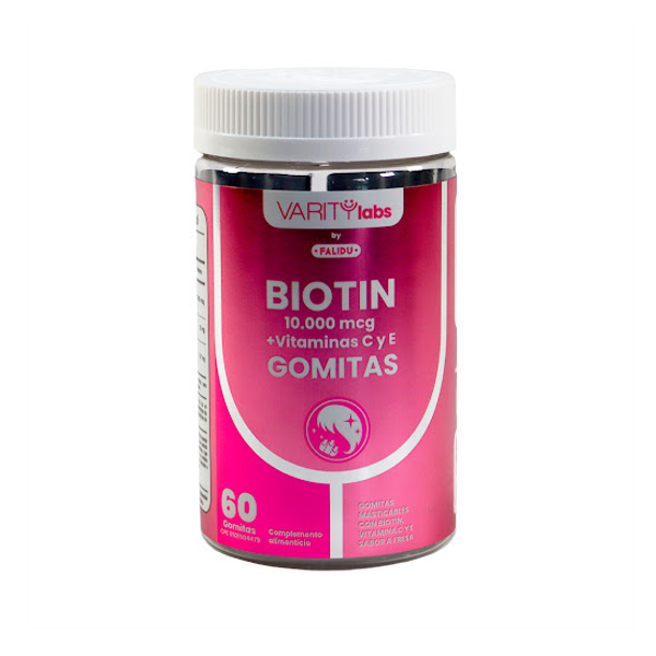 Biotin + Vitamina C + Vitamina E 10.000Mcg X 60 Gomitas Falidu