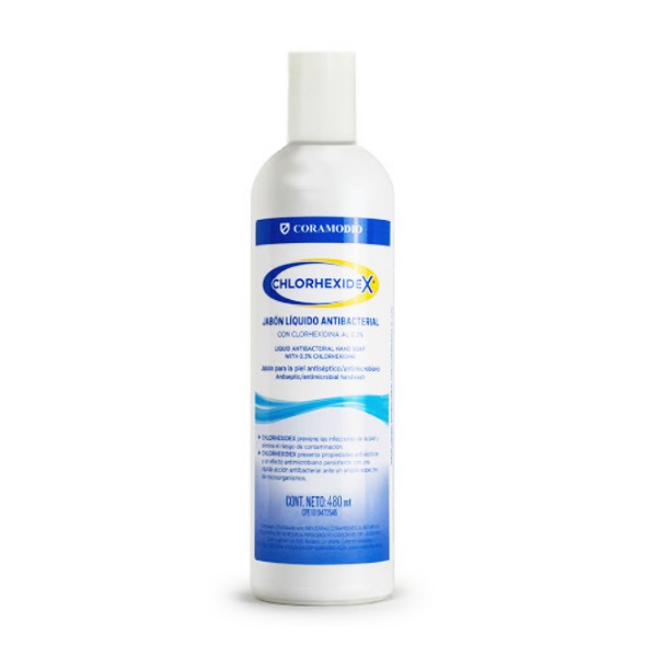 Chlorhexidex Jabón Líquido Antibacterial 480Ml Coramodio