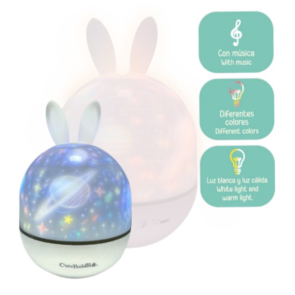 Cutebabies Proyector De Luz Led Para Niños/Conejo 0M+ 01290000