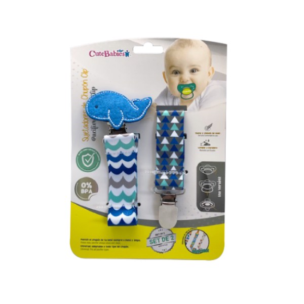 Cutebabies Set 2 Sujetadores De Chupon Con Sujetador Boys 01160009