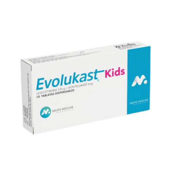 Evolukast Kids Levocetirizina + Montelukast 2.5Mg/5Mg X 10 Tabletas Medicar