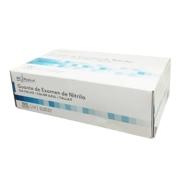 Guantes De Nitrilo Sin Polvo Color Azul Talla S X 100 Unidades Mc Medical
