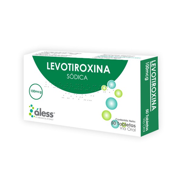 Levotiroxina Sódica 100 Mcg X 50 Tabletas Aless