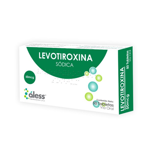Levotiroxina Sódica 50 Mcg X 50 Tabletas Aless
