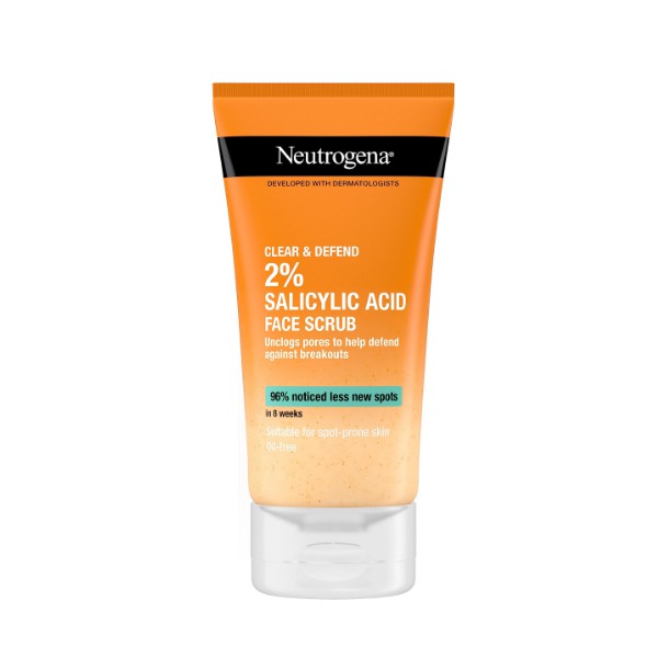 Neutrogena Clear & Defend 2% Salicylic Acid Face Scrub 150Ml