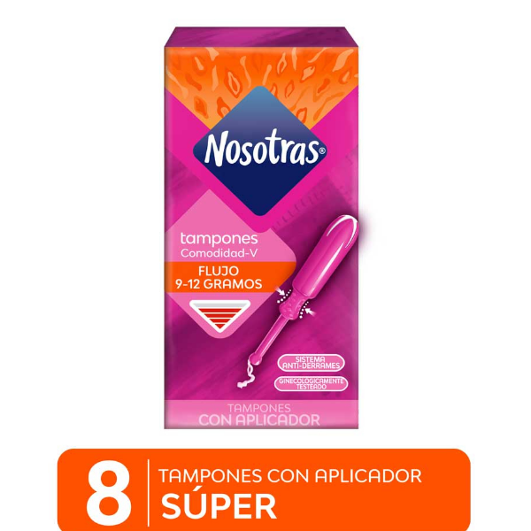 Nosotras Tampones Super Con Aplicador X 8 Unidades