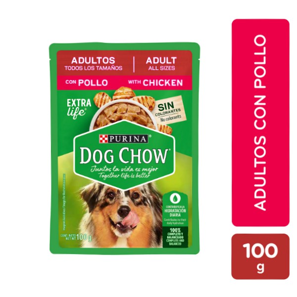 Purina Dog Chow Extra Life Adulto Sabor Pollo 100G.