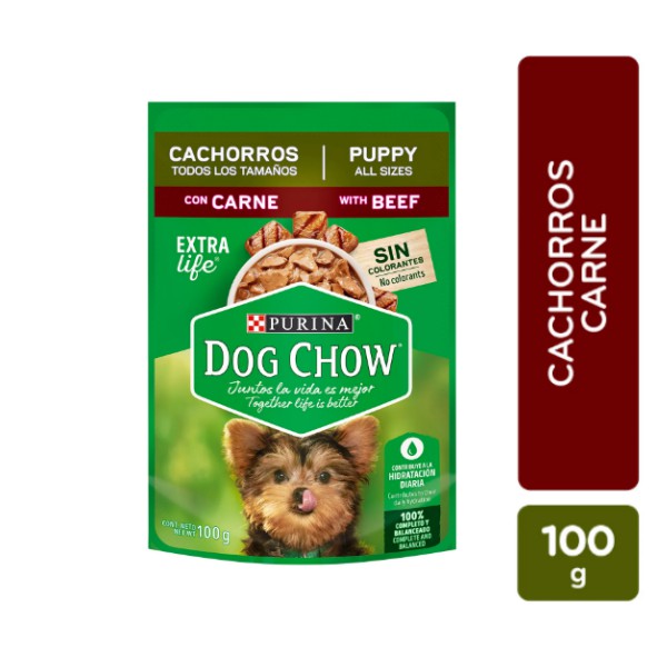 Purina Dog Chow Extra Life Cachorros Sabor Carne 100G.