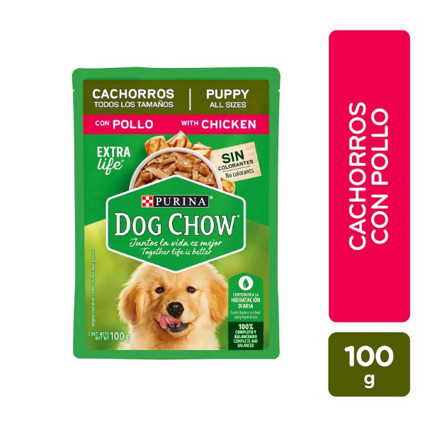 Purina Dog Chow Extra Life Cachorros Sabor Pollo 100G.