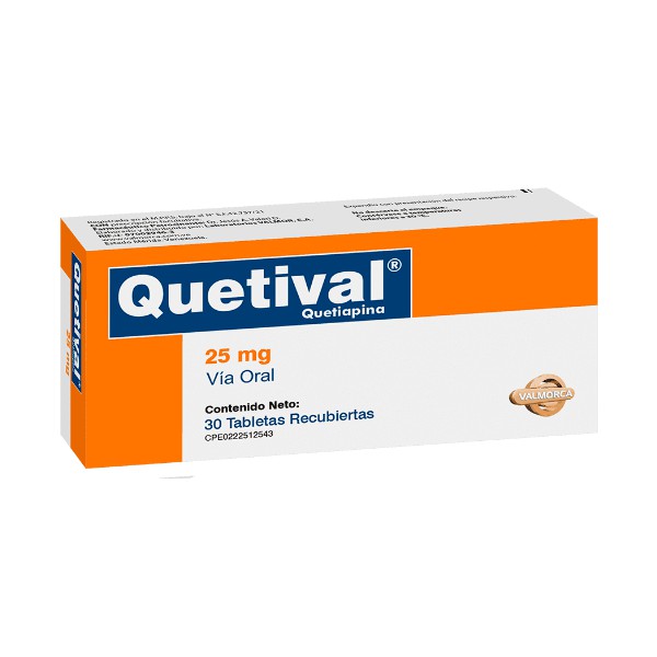 Quetival Quetiapina 25Mg X 30 Tabletas Valmorca