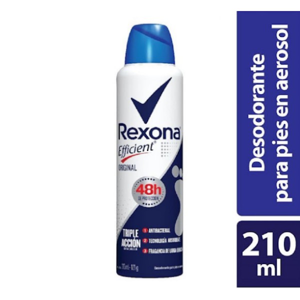 Rexona Desodorante Aerosol Para Pies Efficient Original 210Ml.