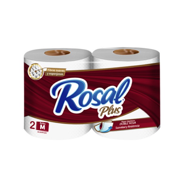Rosal Plus Papel Higiénico 300Hojas X 2 Unidades