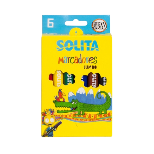 Solita Marcadores Jumbo Punta Ancha X 6 Unidades