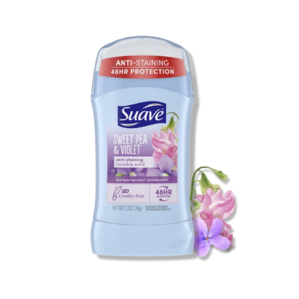 Suave Sweet Pea & Violet Anti-Staining Invisible Solid 34Gr
