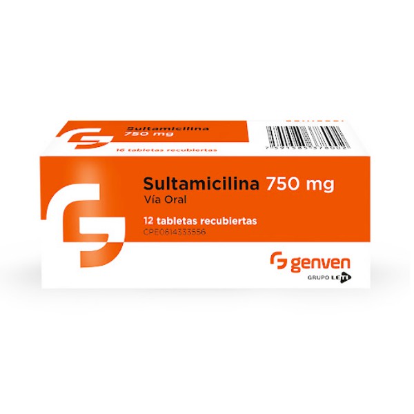 Sultamicilina 750Mg X 12 Tabletas Genven