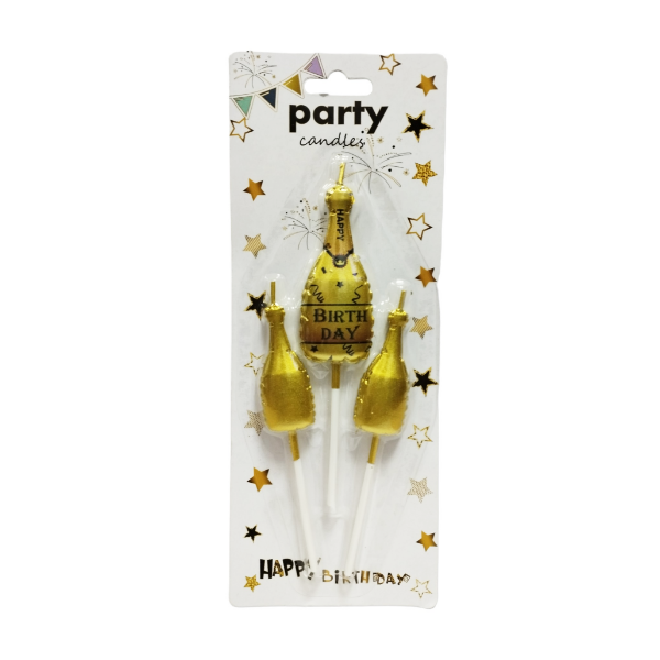 Topper Happy Party Luz Y Leyendas Doradas X 1 Pieza Sf8406-13